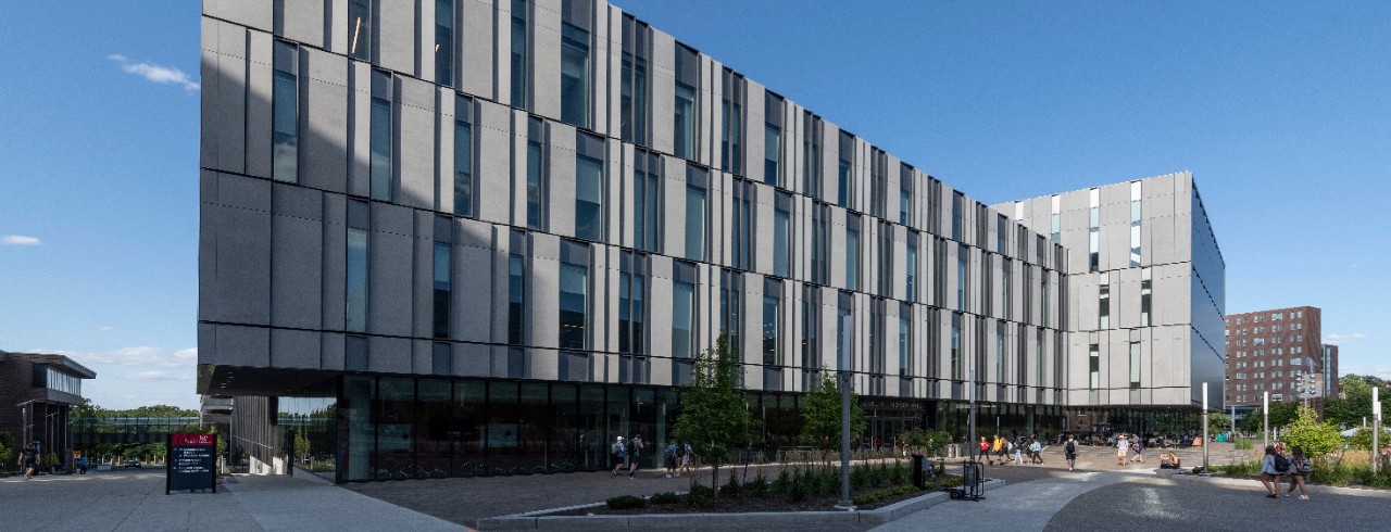 Photograph of southeast corner of Carl H. Lindner Hall, opened fall 2019