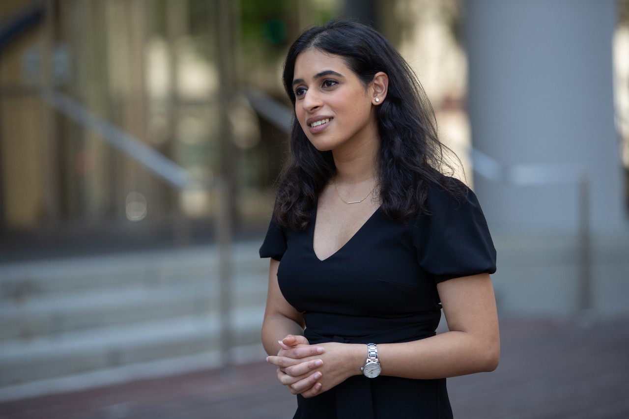 Behind the scenes at the filming of the Lindner College of Business graduate programs marketing video.